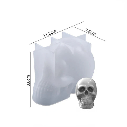Large Skull Candle Silicone Mold – 3D Halloween Craft & Home Decor Mould