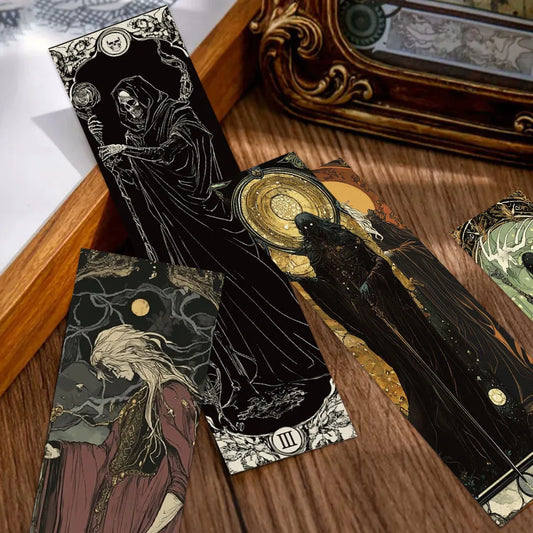 30/60PCS Creative Gothic Style Dark Wizard Bookmarks – Annotated DIY Book Tags