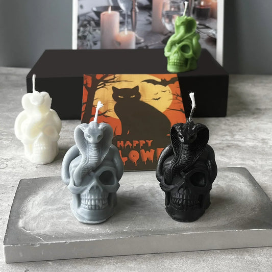 1pc Handmade Halloween Aromatic Skull-Shaped Soy Wax Candle – Scented Aromatherapy Decor