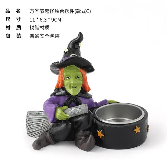 1pcs Halloween Skull Candle Holder