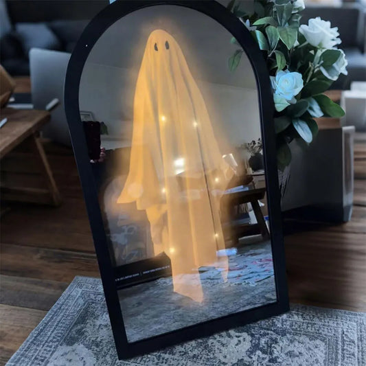 Halloween Ghost Mirror Night Light – Spooky Hologram Ghost Prank Decor
